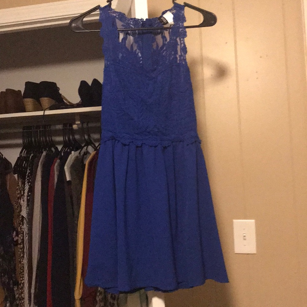 Blue lace minidress